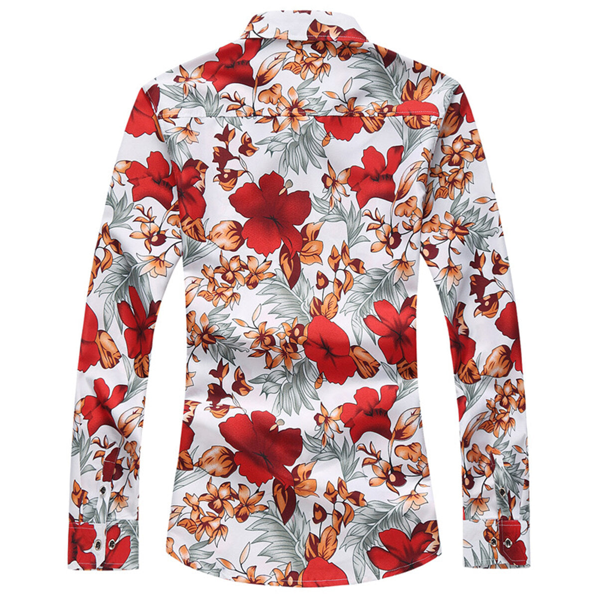 YFFUSHI Mens Floral Shirt Funky Printed Flower Dress Button Down Aloha Hawaiian