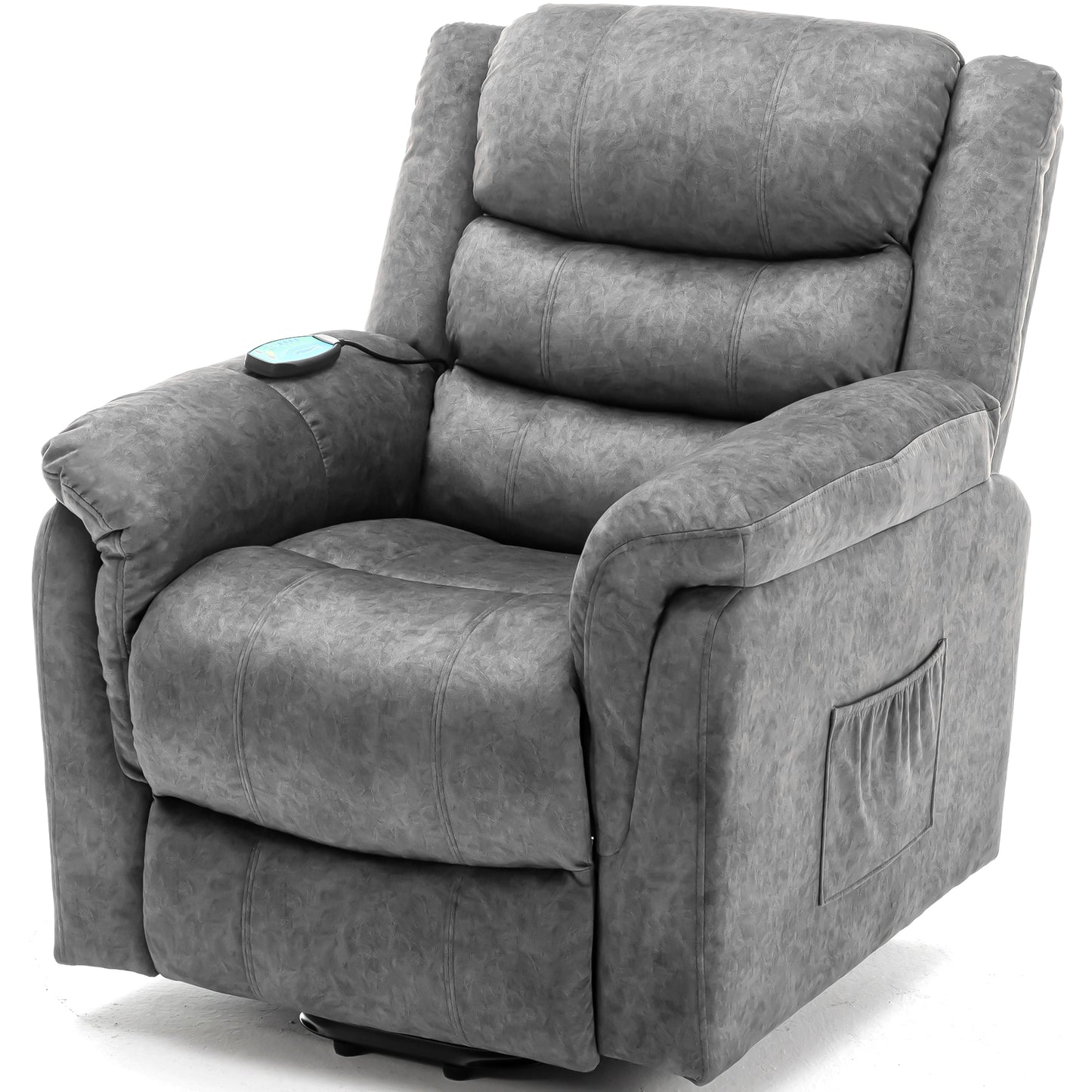 Fauteuil releveur électrique en cuir PU Best Choice Products, fauteuil de massage inclinable, meuble réglable pour le dos, pieds avec 3 positions, port USB, chauffage, porte-gobelets, bouton latéral facile d'accès
