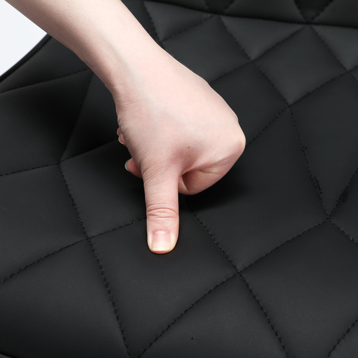 Banco de Bar Ajustável em Pele de Gato com Diamond Quilted*2 HOMEMIYN (53x46x113 cm - preto)