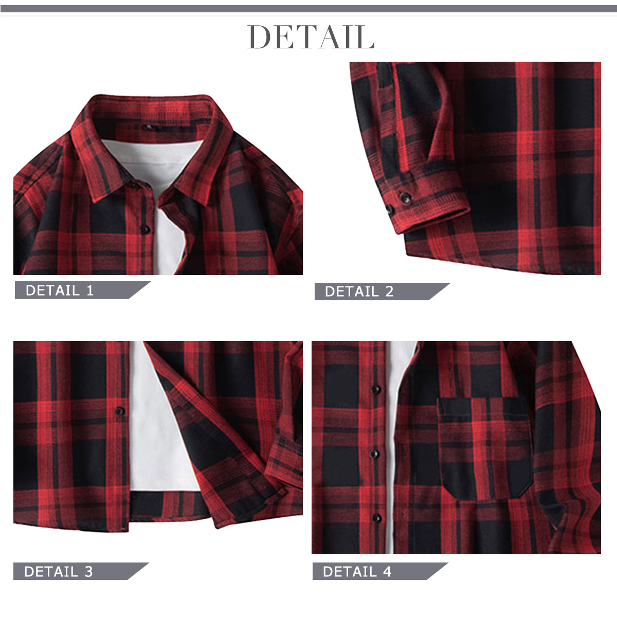 YOUTHUP Mens Plaid Long Sleeve Classic Cotton Shirt