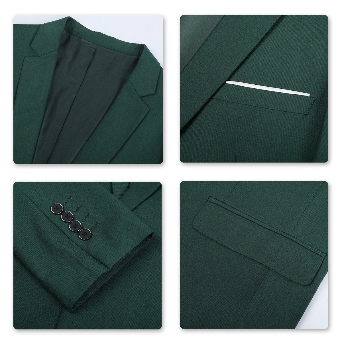 YFFUSHI Mens Business Slim Formal 1 Button Suit Jacket
