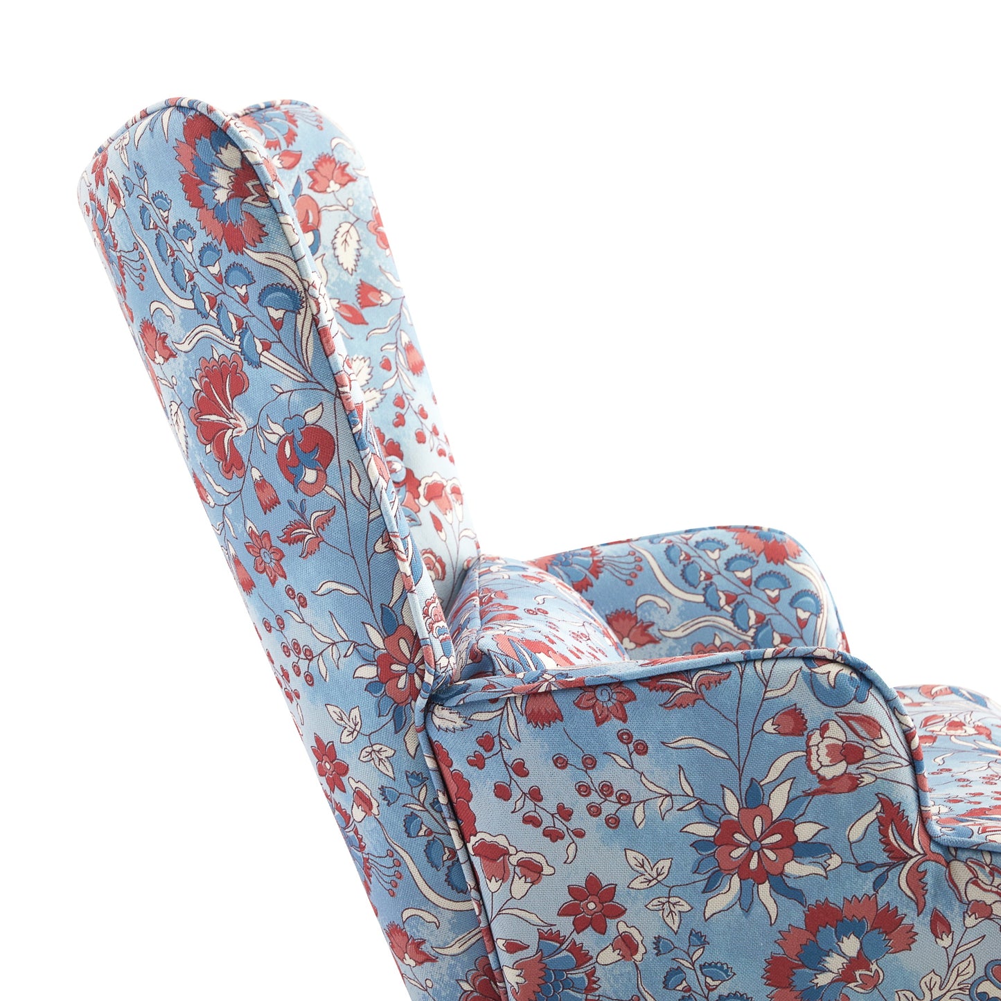 Fauteuil à bascule en velours apaisant avec cadre métallique et base en bois pour une escapade de chambre relaxante