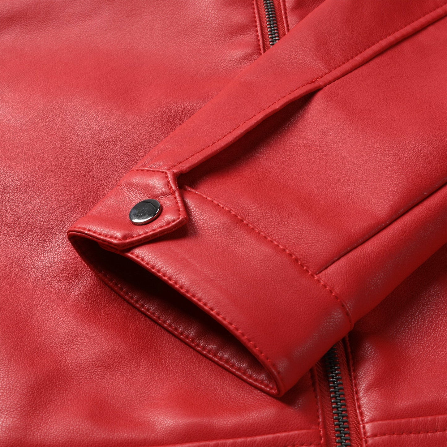 YFFUSHI Mens Simple Daily Workwear Motorcycle Leather Jacket