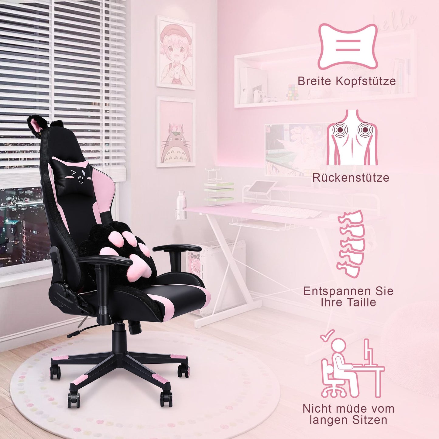 Gaming Stuhl LED Lautsprechern Gilmtter