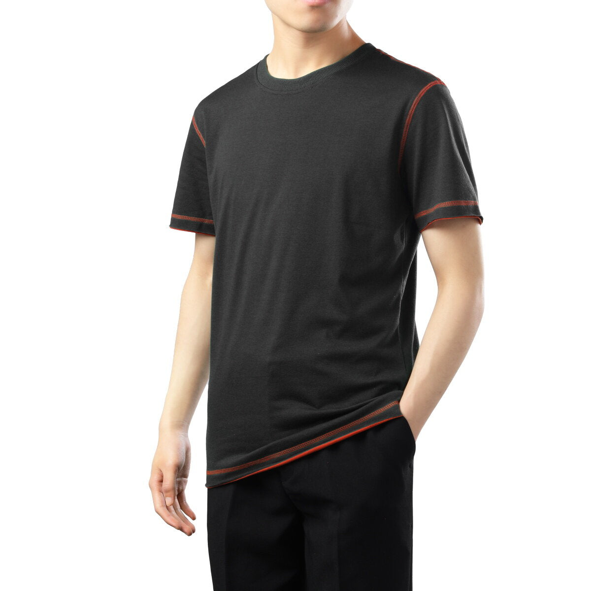 YFFUSHI Mens Summer Cotton T-Shirt Fashion Embroidery Daily Casual Tops