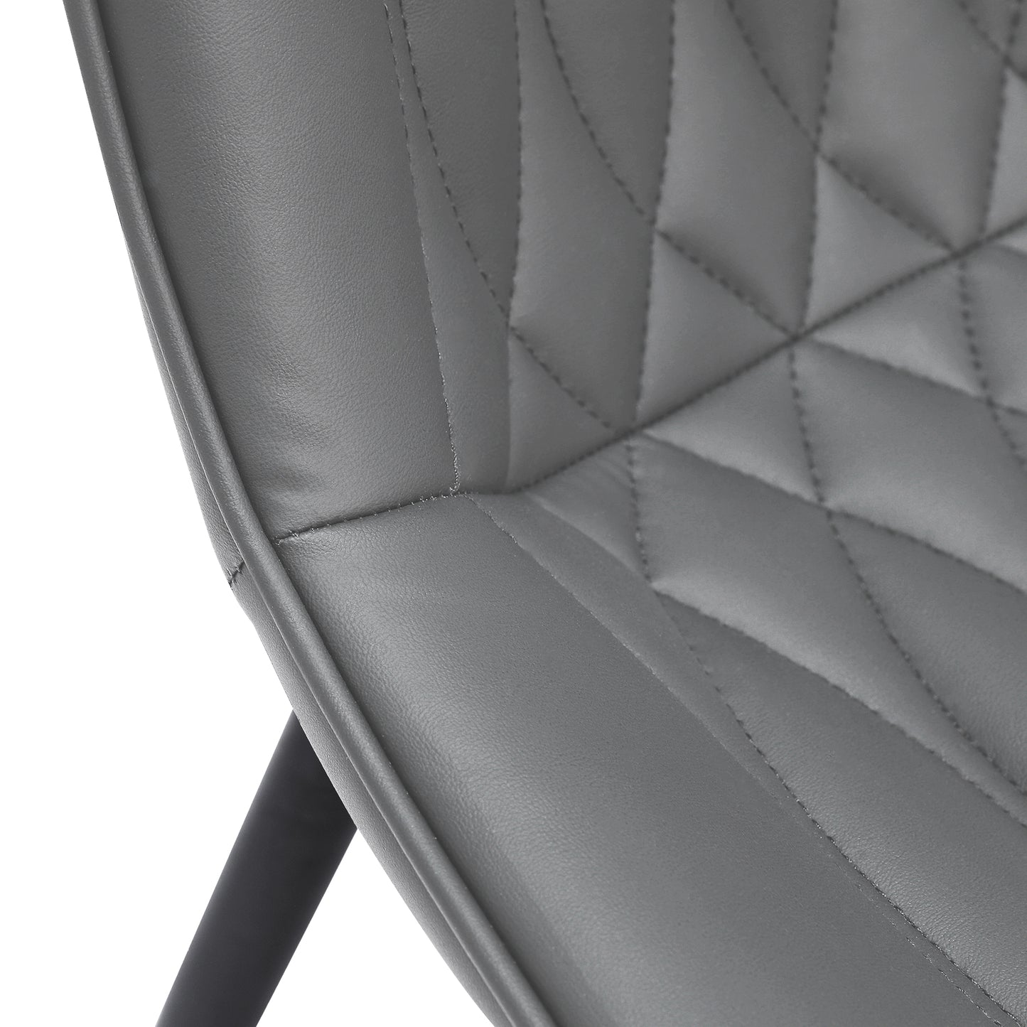 Cadeira de Jantar em Pele de Gato com Friso Vertical*2 HOMEMIYN (54x53x96 cm -cinzento )