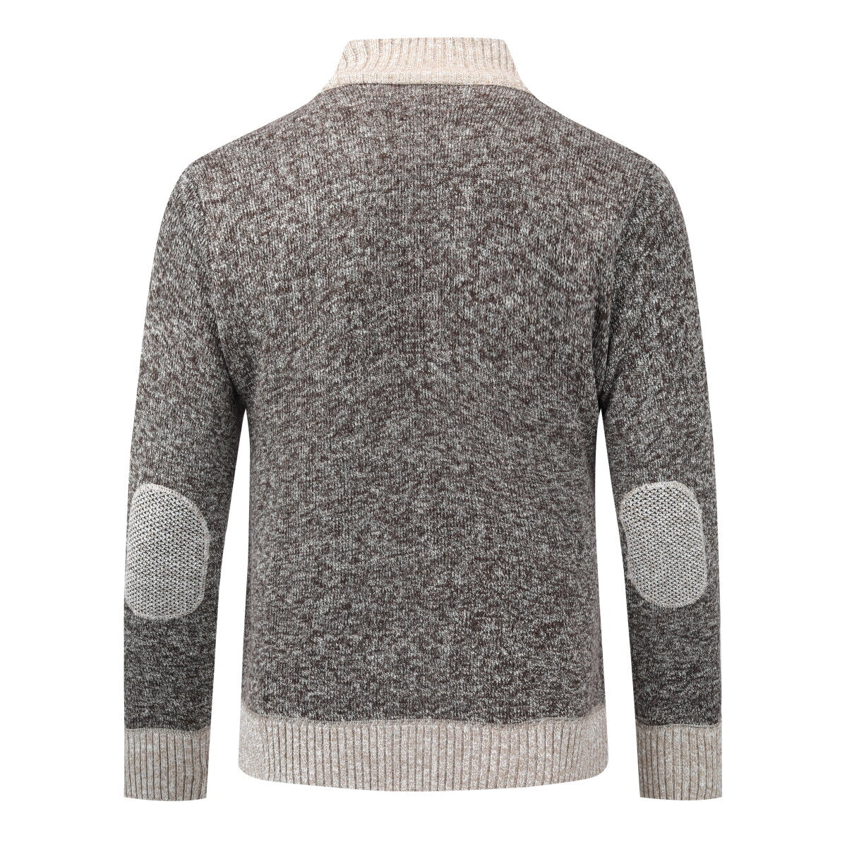YFFUSHI Mens Thick Color Block Stand Collar Knitted Sweater