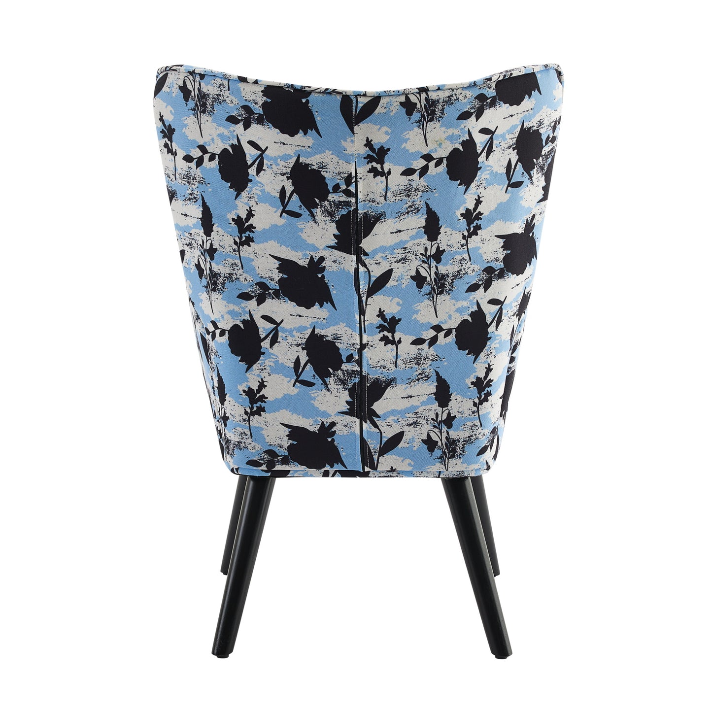 Poltrona HOMEMIYNcom Almofada e Banco ( 76x65x94 cm - Linho Falso -Azul/Branco)