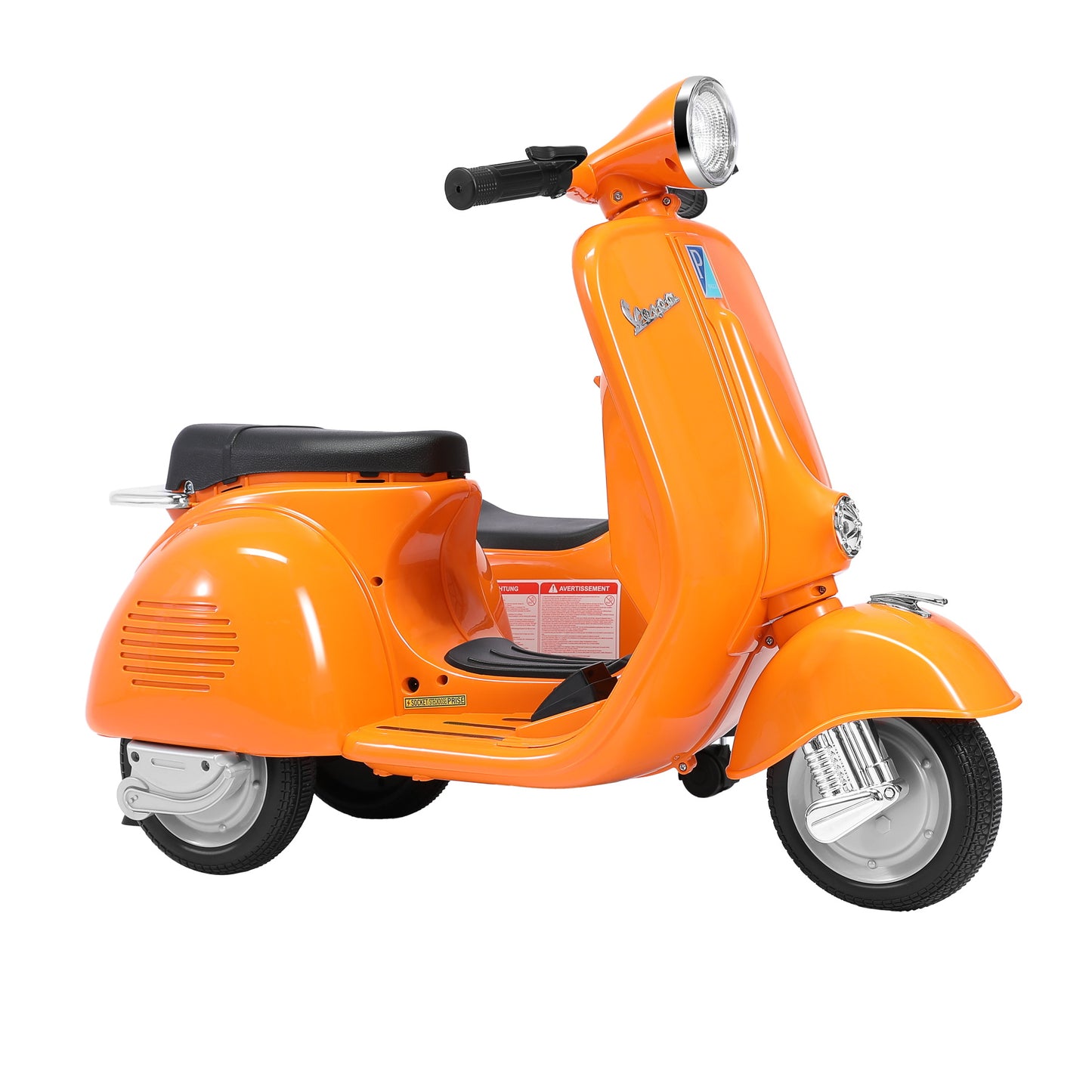 Vespa scooter moto électrique double pour enfants - ORYXEARTH - Orange - 6V - 4 roues