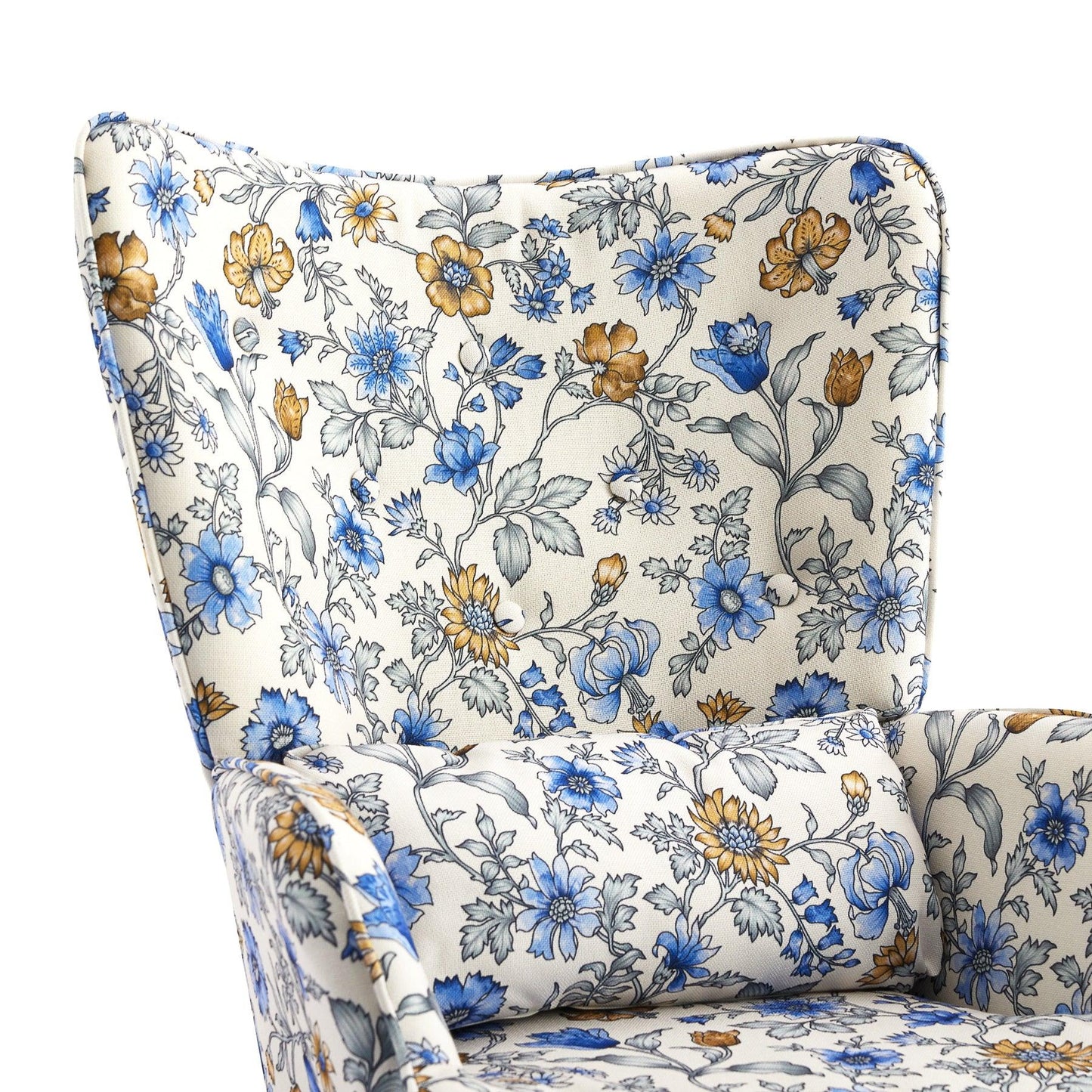 Fauteuil à bascule en velours avec cadre en métal et base en bois pour un refuge de chambre apaisant