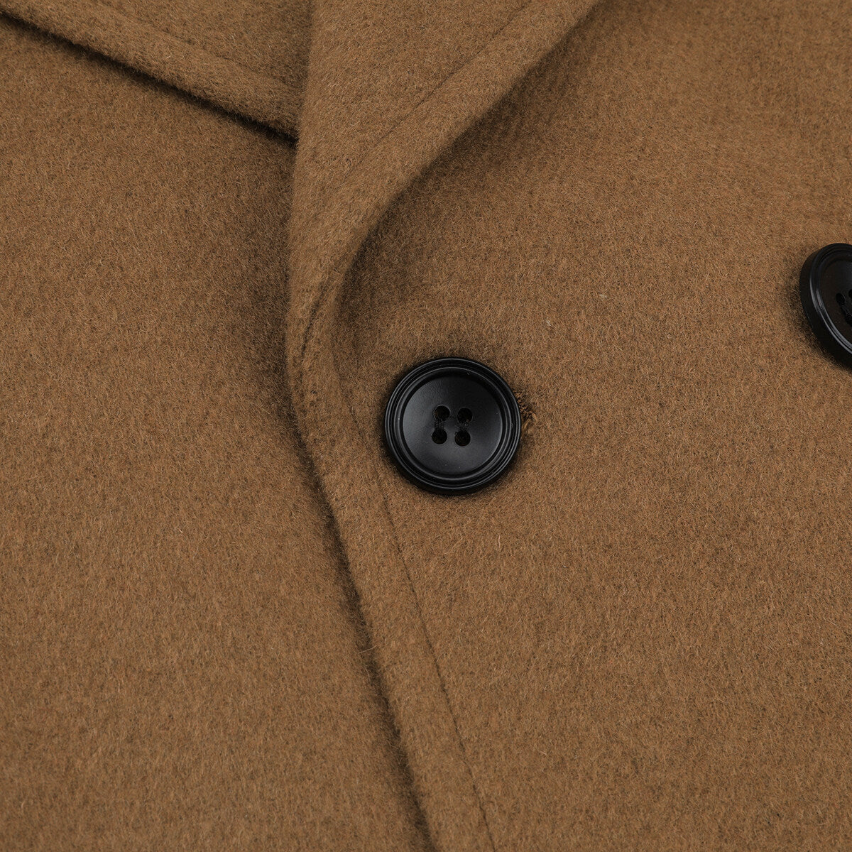 YOUTHUP Mens Double Breasted Wool Coat Solid Color Casual Lapel Jacket