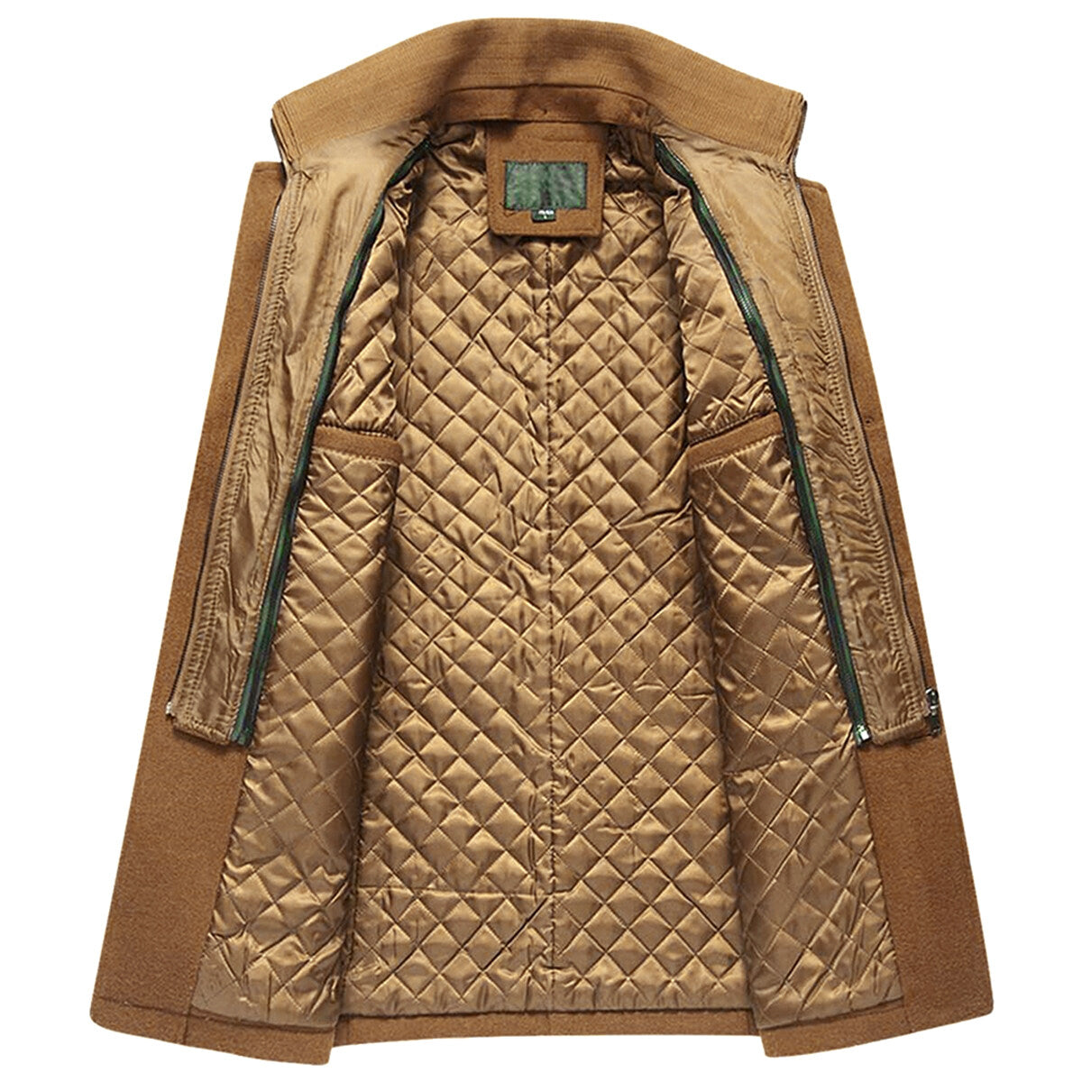 YOUTHUP Mens Wool Coats Military Winter Double Collar Trench Coat Thick Casual Peacoat