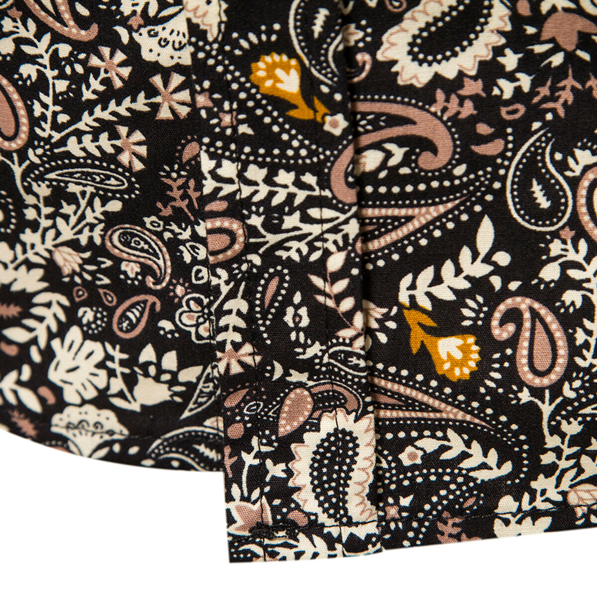 YOUTHUP Mens Casual Paisley Print Shirt Long Sleeve Slim Fit Lapel Tops