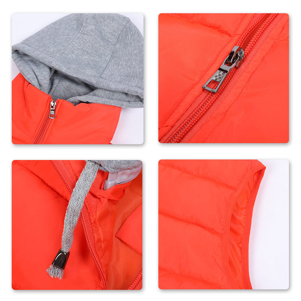 YOUTHUP Mens Quilted Hooded Vest Outdoor Thick Leisure Sports Hood
