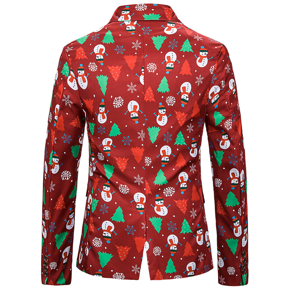Youthup Mens Christmas Snowman Printed Jacket Suit Blazer