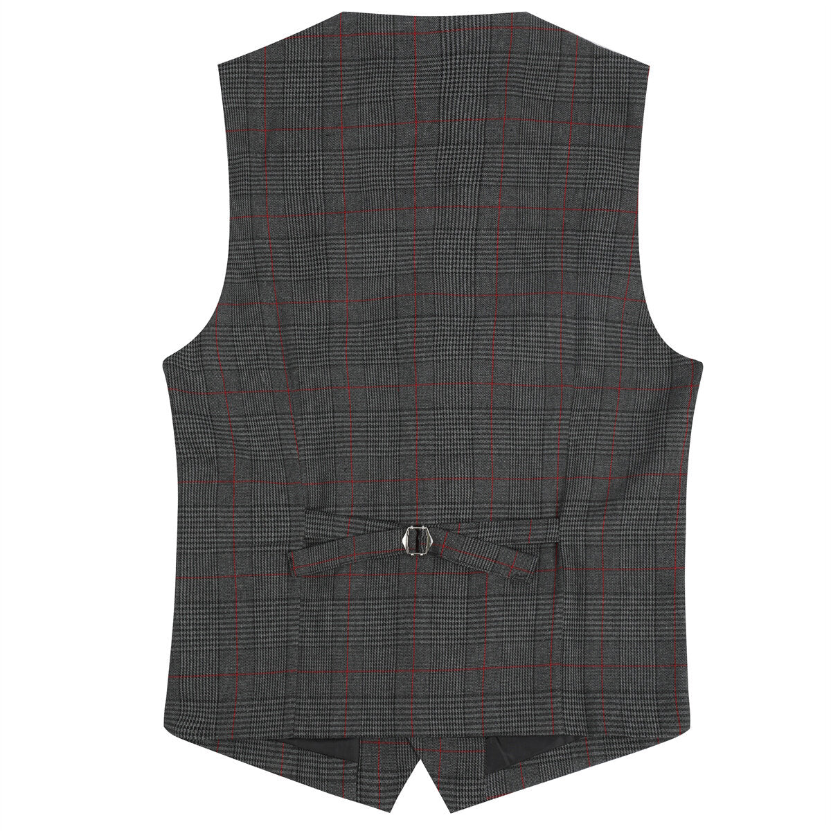 Youthup Mens Plaid Suit Vest Business Slim Fit Formal Dress Waistcoat