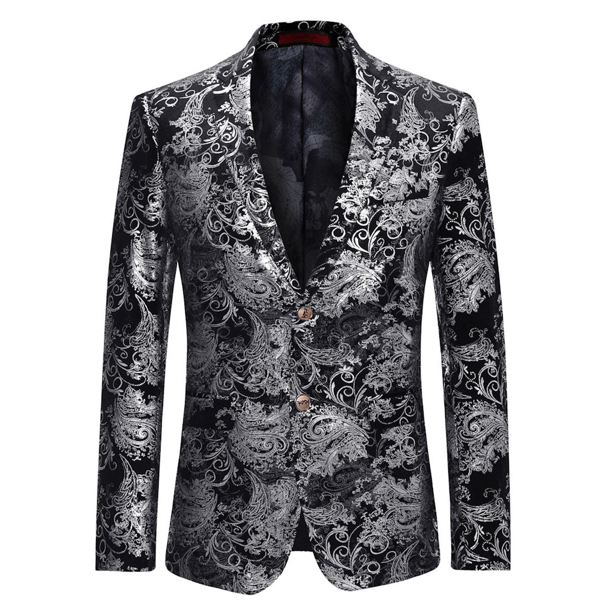 YOUTHUP Mens Dress Floral Suit Jacet Notched Lapel Slim Fit Stylish Blazer