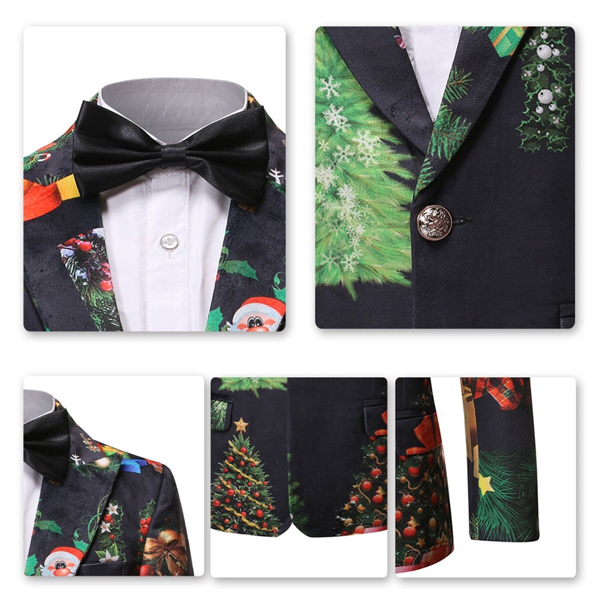 Youthup Boys Christmas Dress 3 Piece Santa Suit Blazer And Pants And Tie