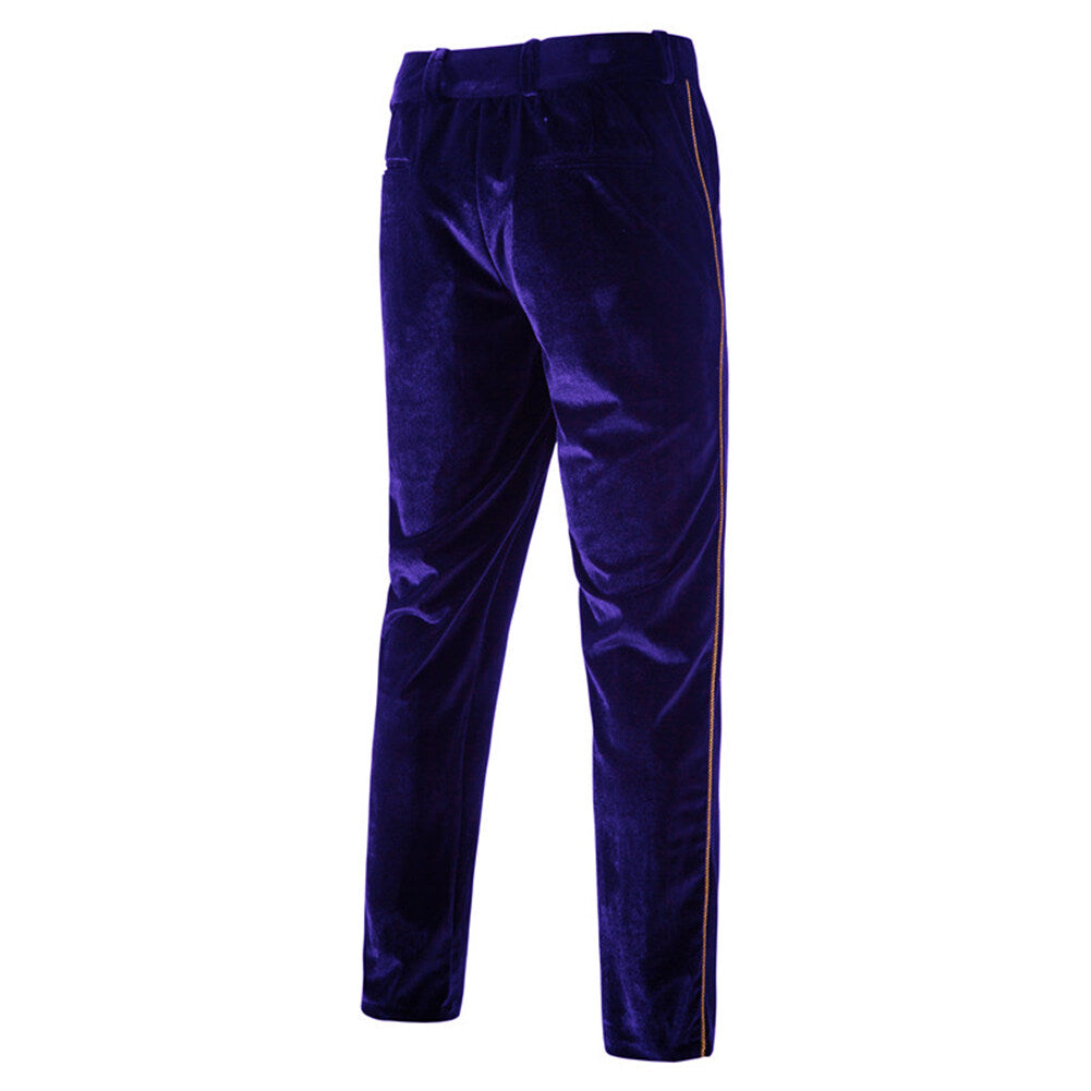 Youthup Mens Velvet Two-Piece Wedding Evening Dress Blazer And Pant