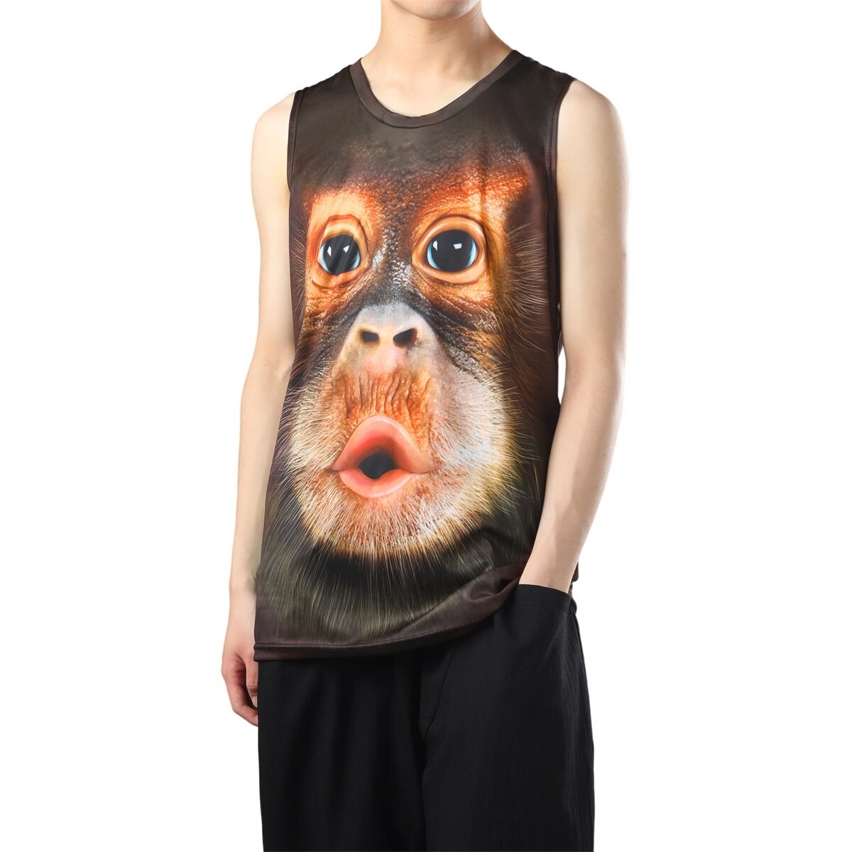 Youthup Mens Funny Big Face Baby Orangutan Tank Top