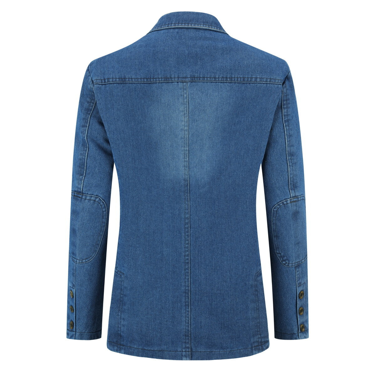 YOUTHUP Mens Regular Fit Denim Blazer Casual 3 Buttons Multi-Pocket Suit Jacket