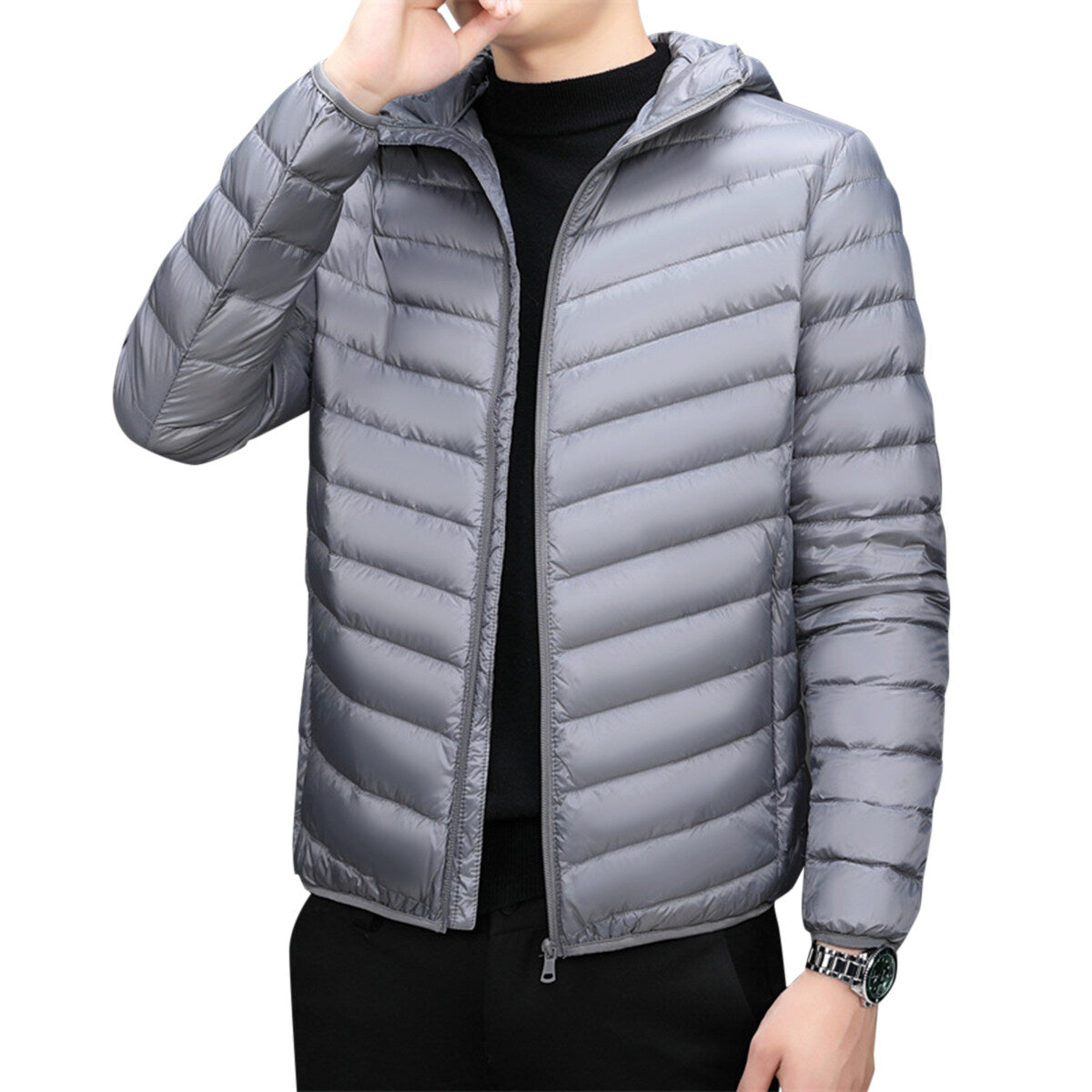 Youthup Mens Hooded Lightweight Padded Puffer Down Jacket