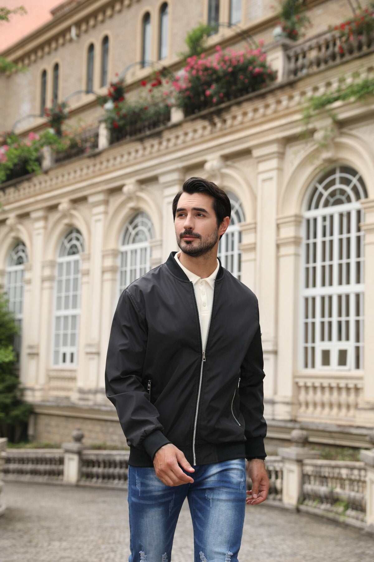 YOUTHUP Mens Lightweight Casual Summer Sports Baseball Collar Bomber Jackets