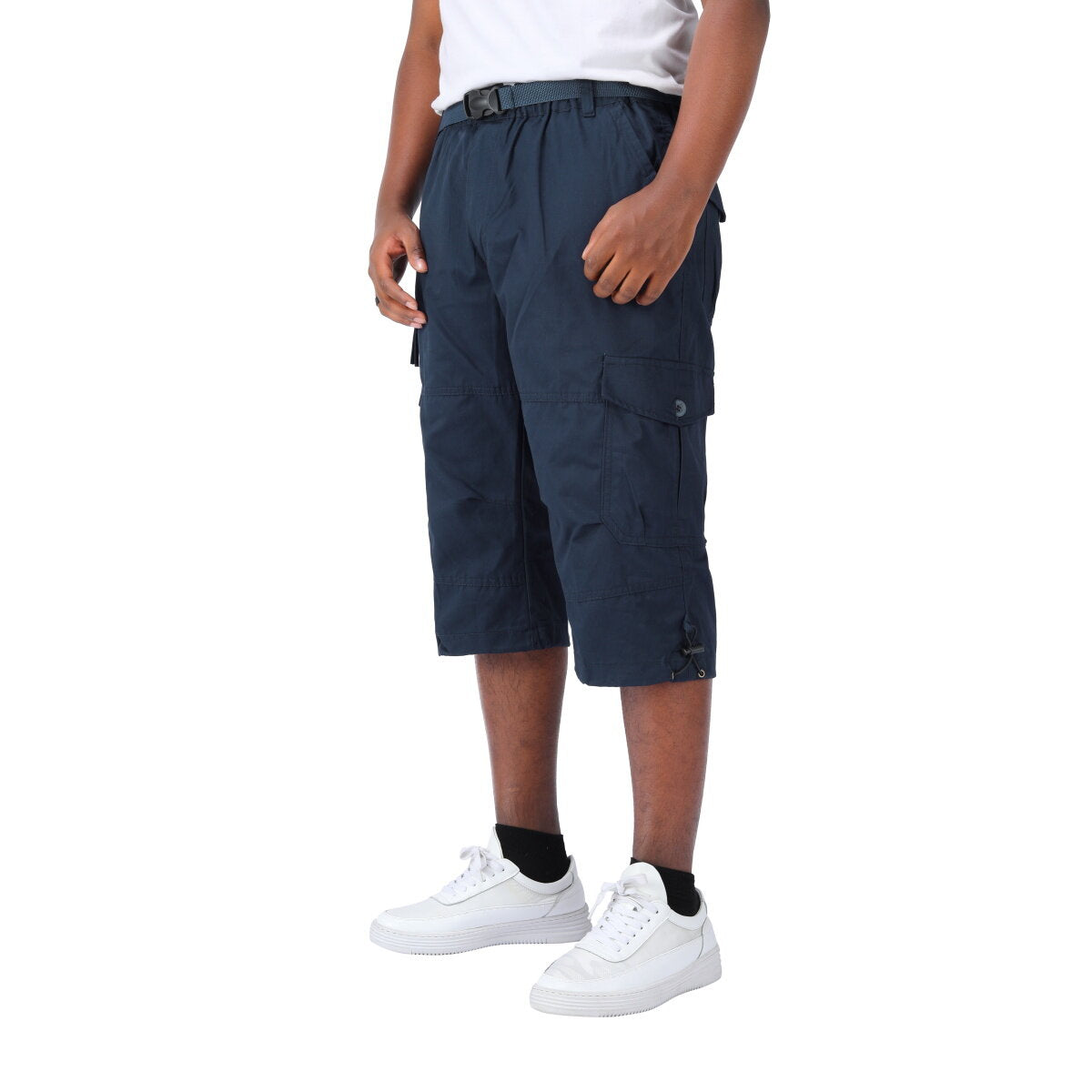 Youthup Mens Multi-Pocket Cargo Cropped Pants