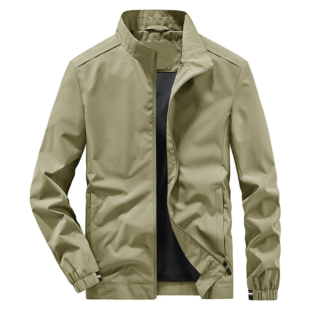 YOUTHUP Mens Outdoor Sports Jacket Waterproof Breathable Stand Collar Lightweight Outwear