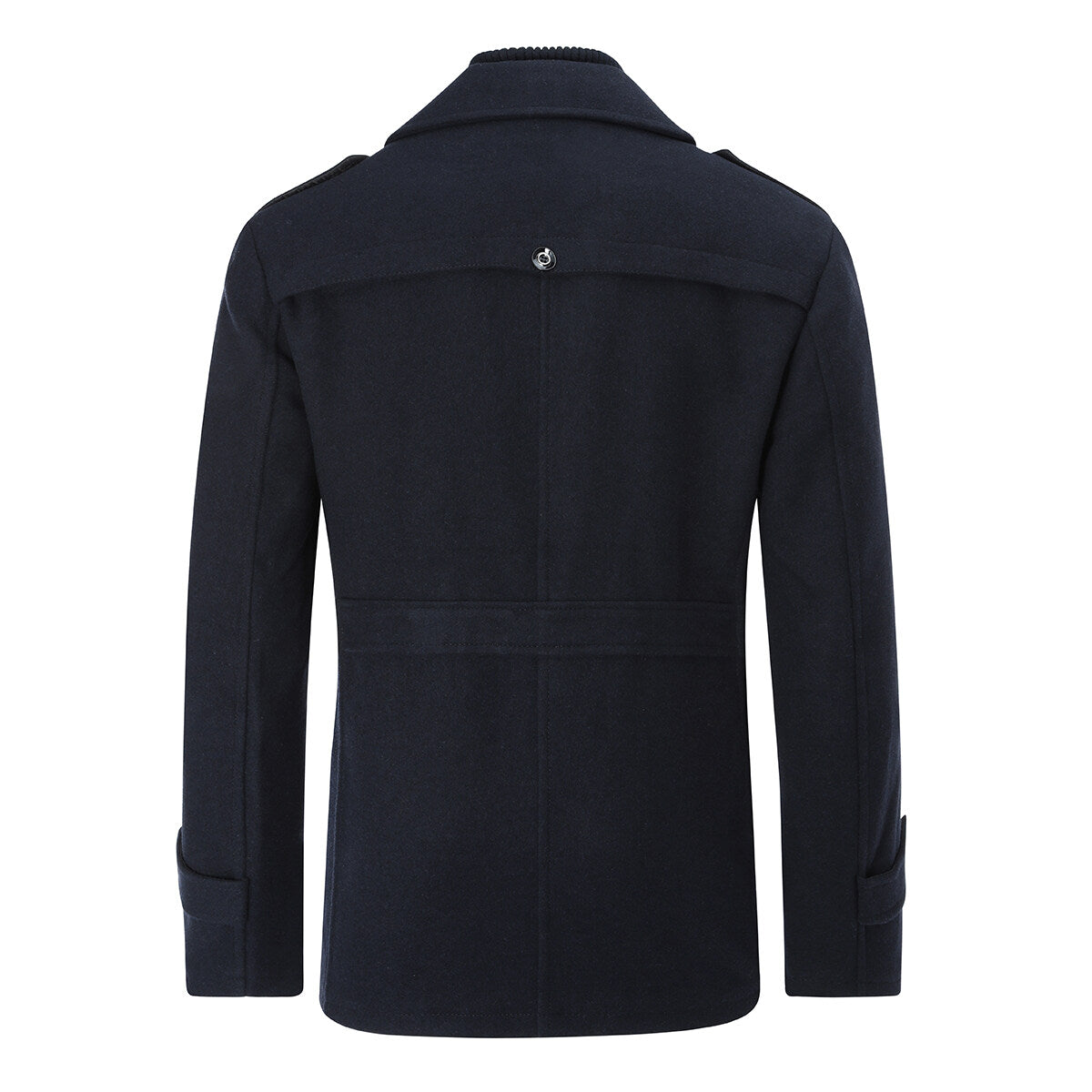 YOUTHUP Mens Outerwear Casual Double Collar Wool Coat