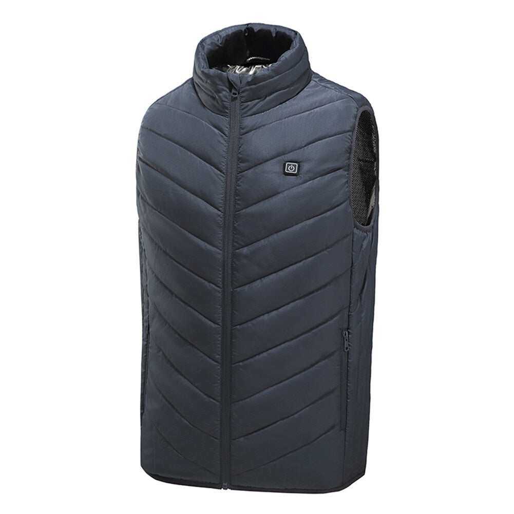 Youthup Mens Stand Collar Slim Fit Zipper Heating Sleeveless Jacket