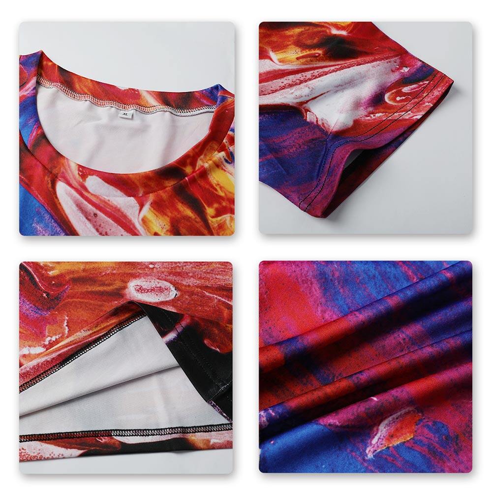 Youthup Mens Marble Print Short Sleeve Shirt