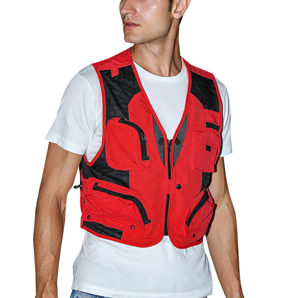 YOUTHUP Mens Outdoor Sports Vest Multiple Pockets Quickdry Ourwear