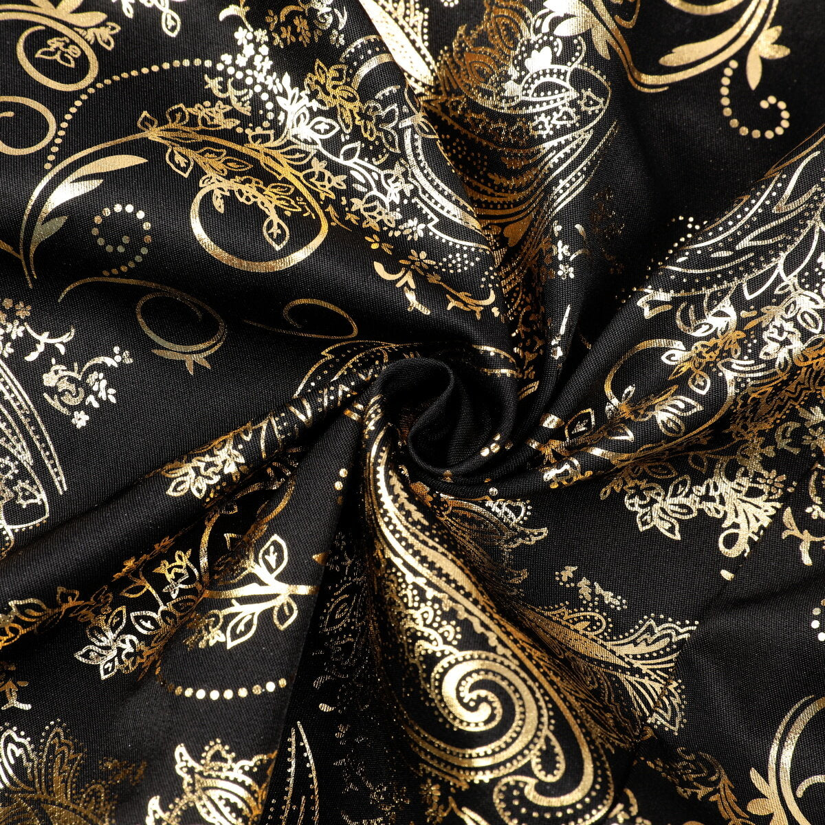 Youthup Mens Gold Stamping Paisley Pattern Bronzing Night Club Party Shirt