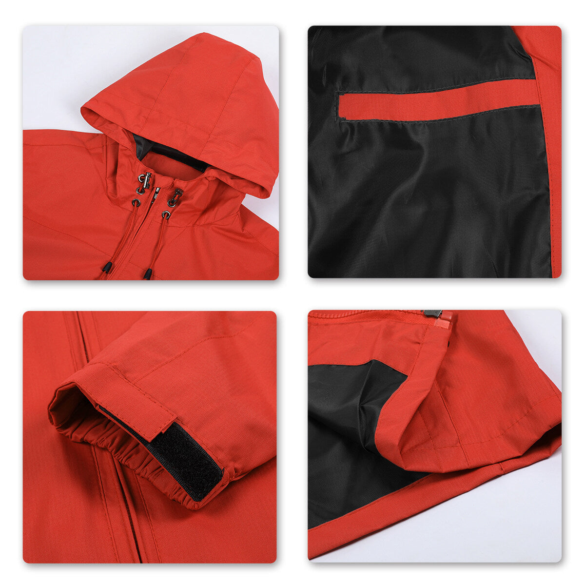 YOUTHUP Mens Outdoor Sports Hooded Windproof Jacket Waterproof Lightweight Rain Coat