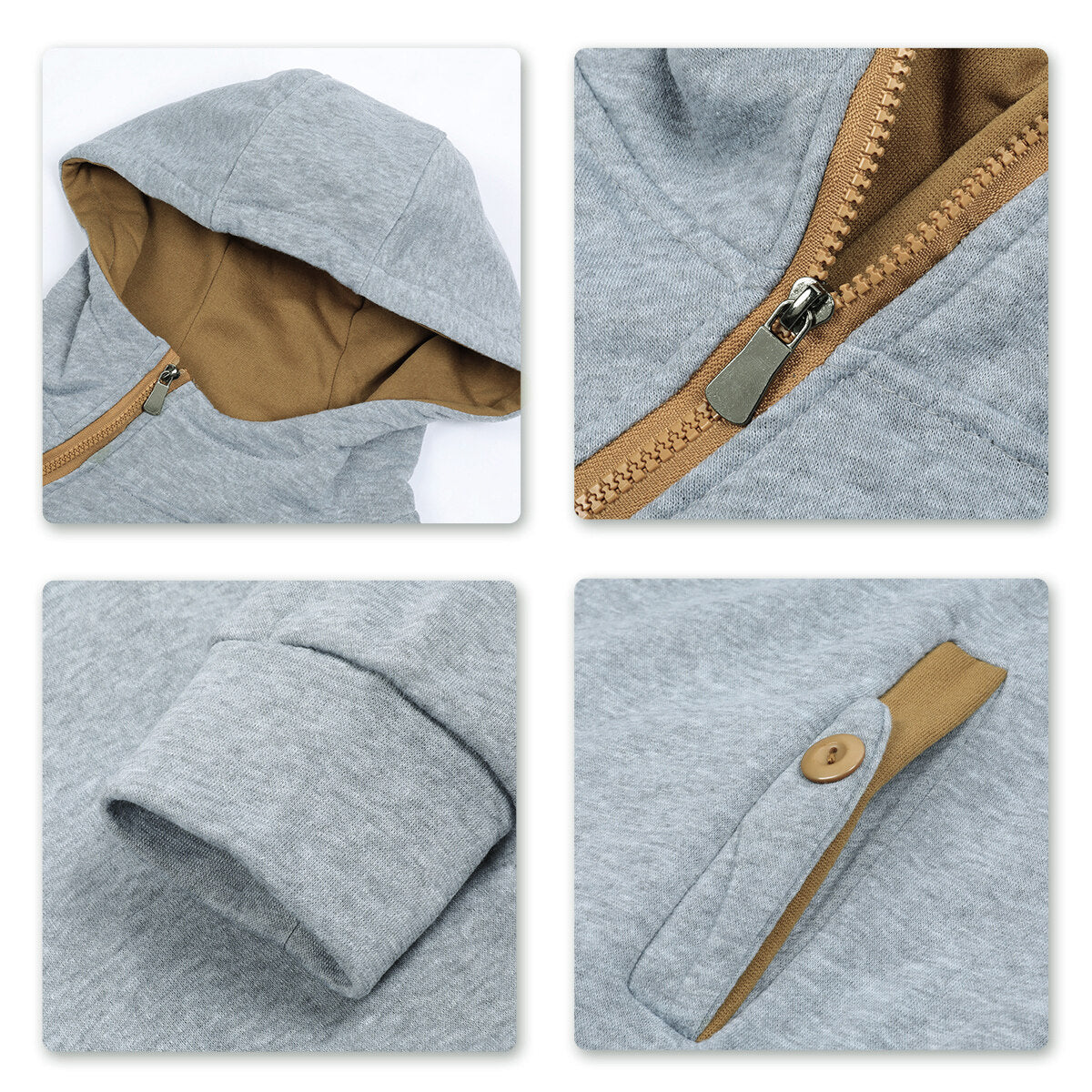 Youthup Mens Diagonal Zip Hooded Pullover