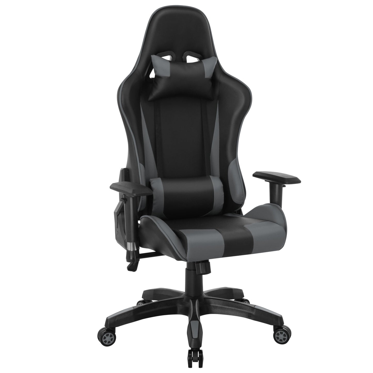 Cadeira Gamer HOMEMIYN (56x68x135 cm - Couro PU - cinza)