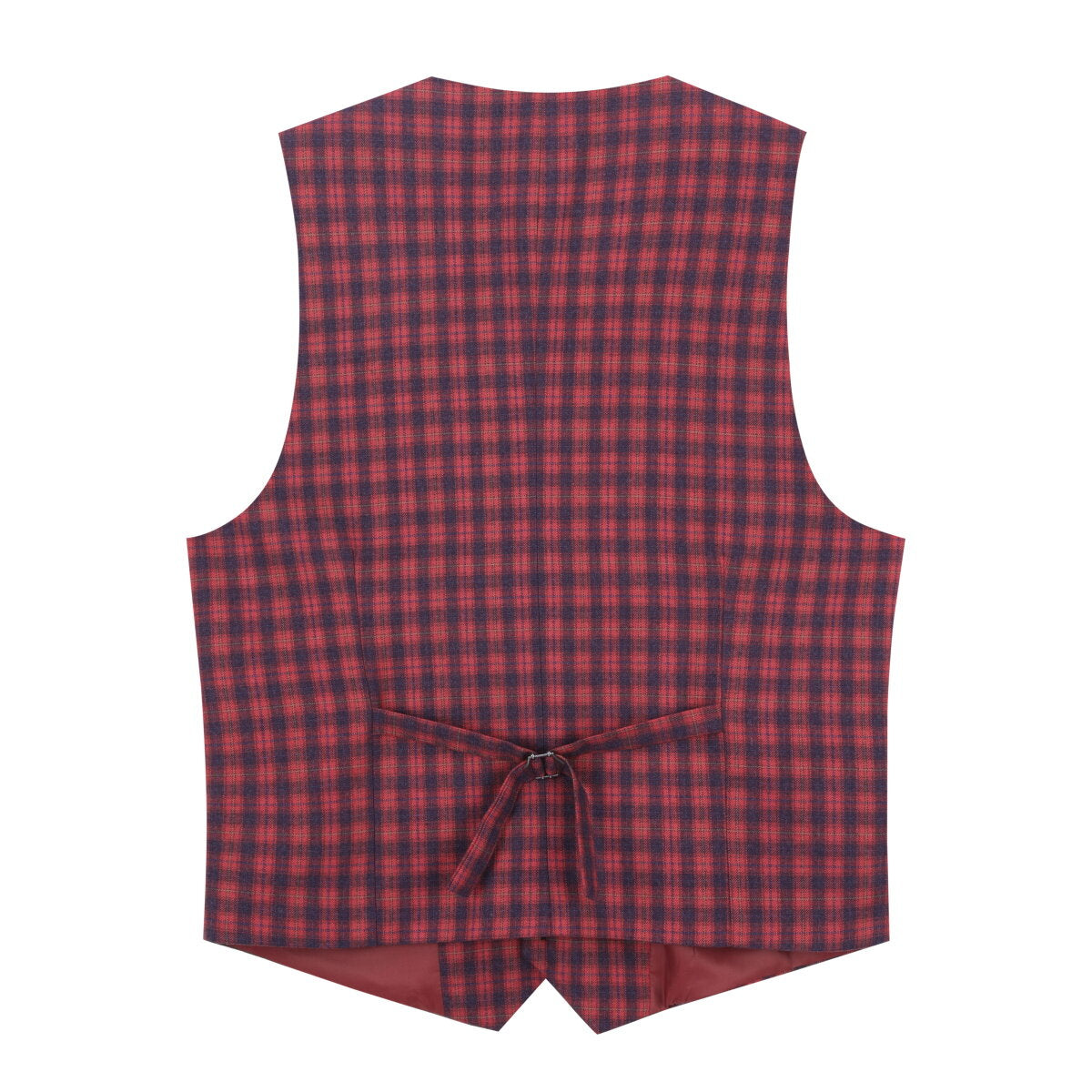 YOUTHUP Mens Business Casual Single Breasted Slim Plaid Suit Vest