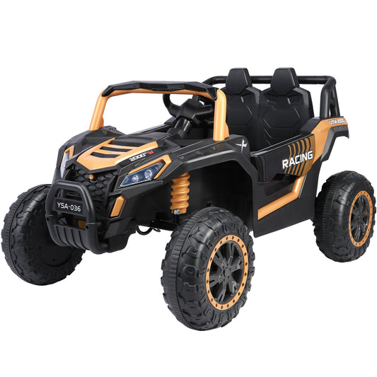 24-V-Elektroauto für Kinder, Allrad-Truck mit Fernbedienung, 6-Rad-Pickup-Truck für Kinder mit Sicherheitsgurt, Stauraum, Bluetooth, Rückfahrwarnung (Dunkelschwarz)