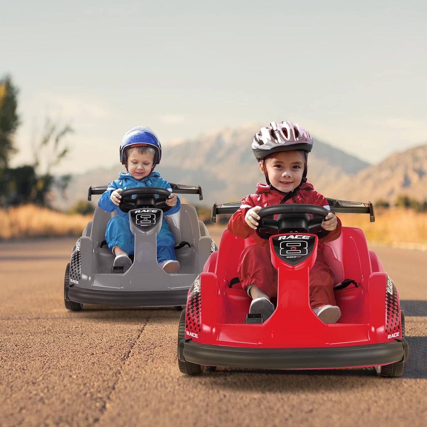 HOMEMIYN 6V Elektro-Kart mit Fernbedienung, Sicherheitsgurt & Musik für Kinder (Schwarz)