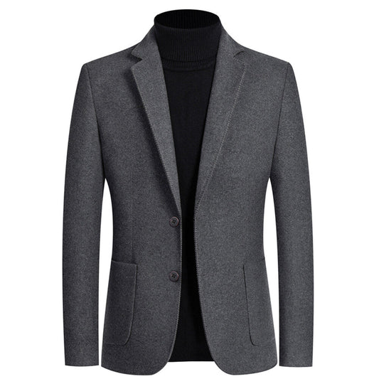 YFFUSHI Mens Wool Blazer Slim Fit 2 Button Winter Suit Jacket for Formal Wedding Business