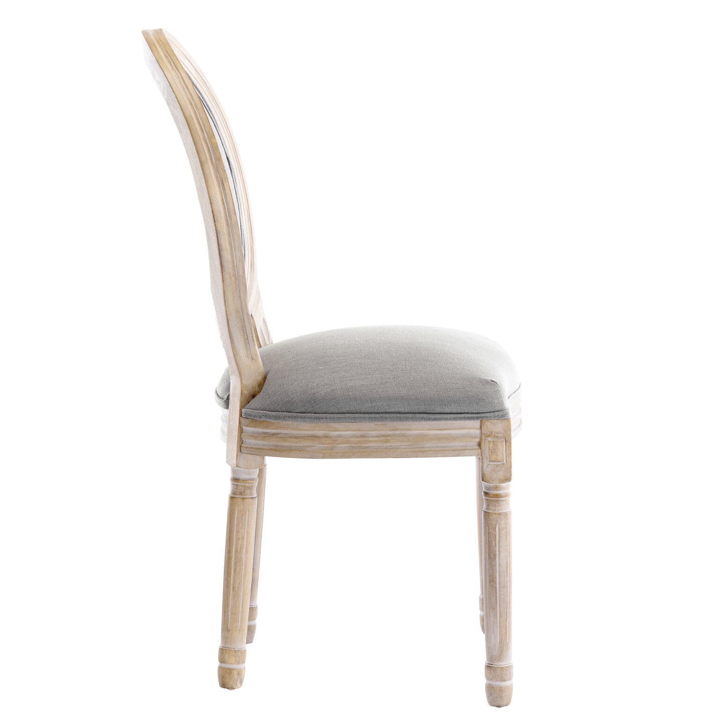 Conjunto de 2 Cadeiras de Jantar HomeMiYN Francesas Barrocas (50x60x94cm - Estofada/Madeira Maciça - Cinza)