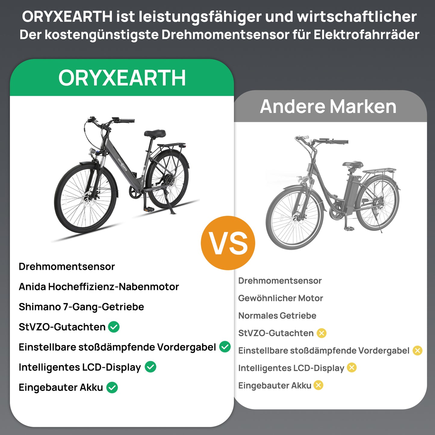 Bicicleta Elétrica Oryxearth 250W-SHIMANO7V (rodas de 27,5 cm - alumínio cinza brilhante)