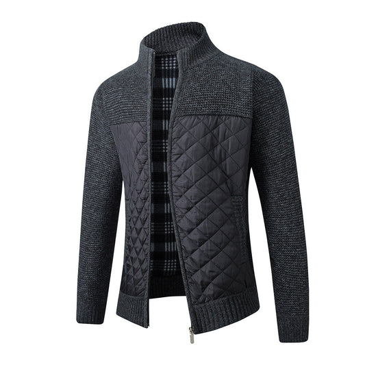 YFFUSHI Mens Stand Collar Pullover Sweater Slim Fit Knit Jacket