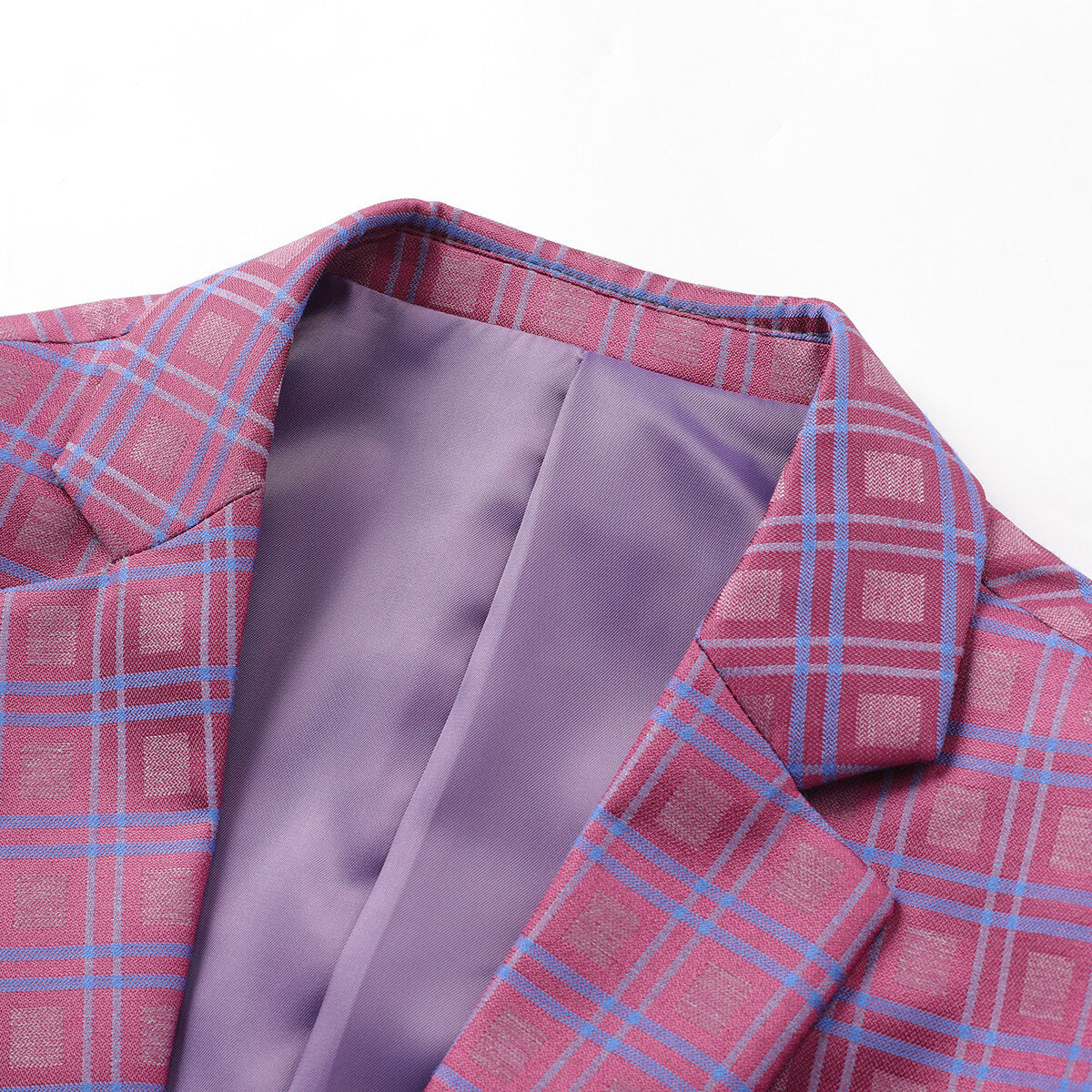 YFFUSHI Mens Check Blazer Slim Fit Plaid Suit Jacket 1 Button Formal Dress
