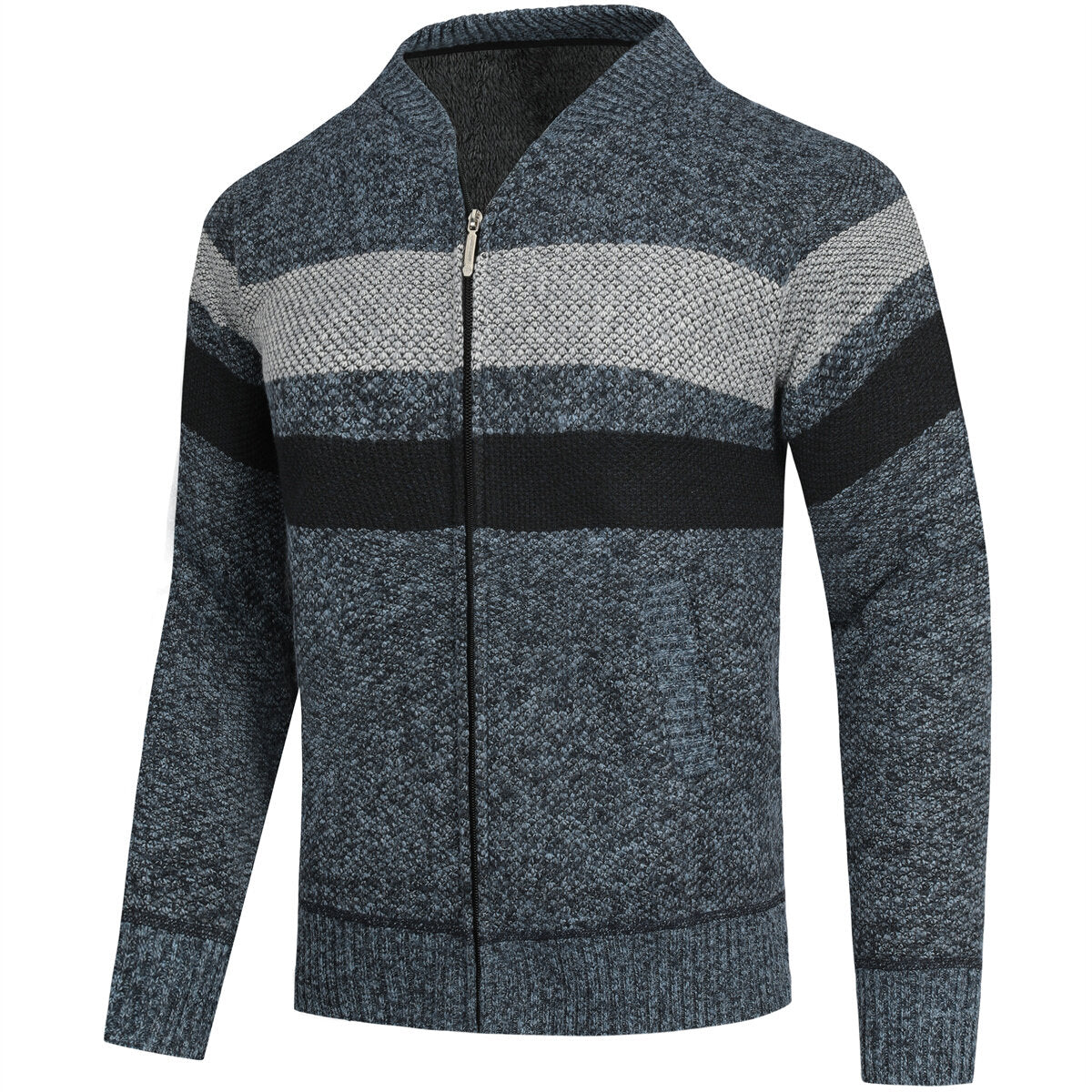 YOUTHUP Mens Casual Slim Full Zip Knitted Cardigan Sweaters