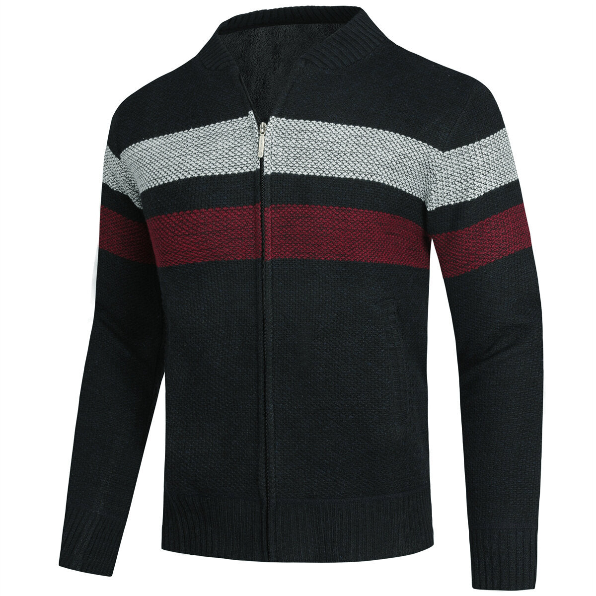 YOUTHUP Mens Casual Slim Full Zip Knitted Cardigan Sweaters
