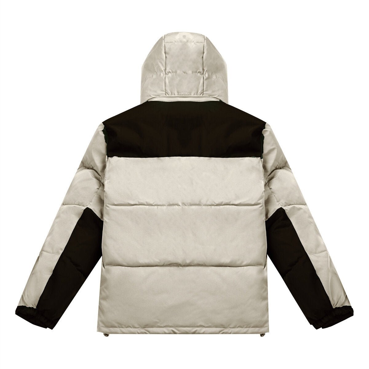 YFFUSHI Mens Winter Cotton Coat Colorblock Thick Hooded Jacket