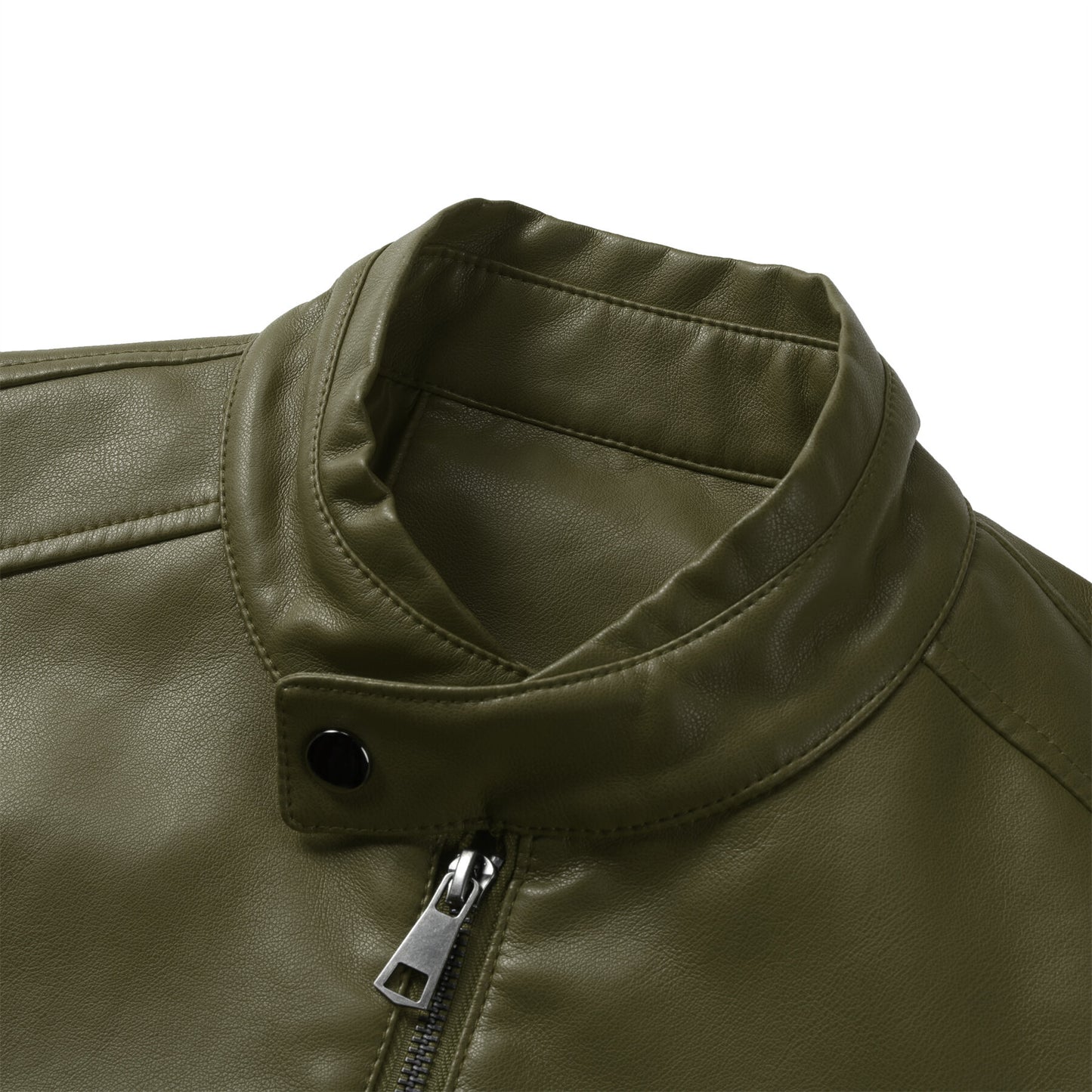 YOUTHUP Mens Simple Daily Workwear Motorcycle Leather Jacket