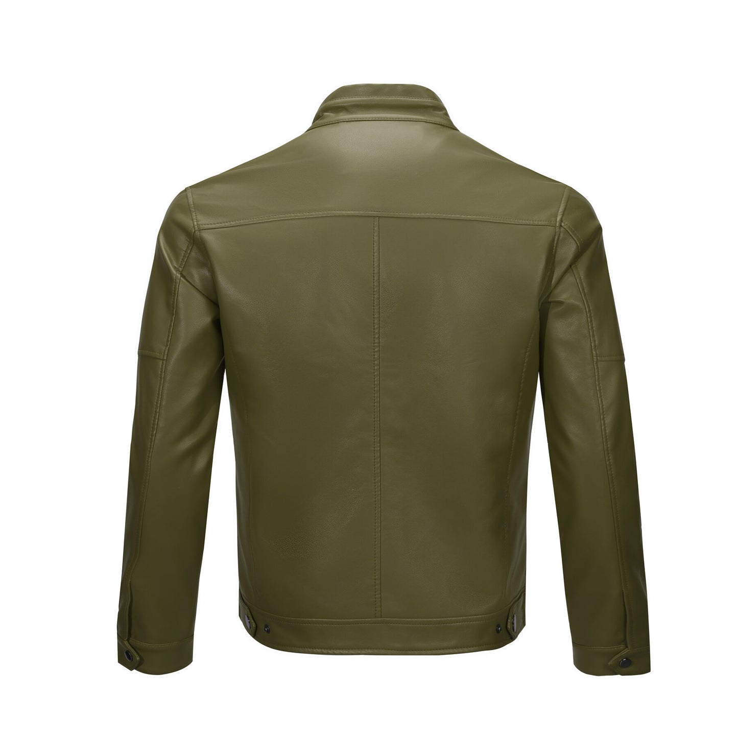 YOUTHUP Mens Simple Daily Workwear Motorcycle Leather Jacket